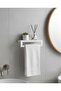 Modern Organizer Kitchen Wall Mounted Shelf with Towel Rack Metal Bathroom Shelf and Towel Holder