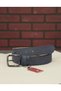 4 Cm Navy Blue Nubuck Original Leather Belt - 2