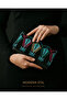 Handbag Palestine Tatreez Embroidered Blue Clutch Bag 10X19 cm
