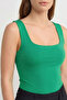 Round Neck Strappy Tank Top Bady Satin Blouse - 4