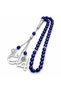 Line Art Detailed Silvered Sapphire Night Series Lapis Blue Special Design Men's Prayer Beads - Luxury Collection