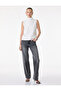 Cotton Pocket Buttoned Straight Leg Washed Jeans - Straight Fit Jeans