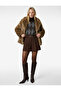 Mini Shorts with Pile Detail and Belt Detail - 2