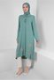FLOWER PATTERNED SHIRT COLLAR LONG TUNIC 43790 - 2