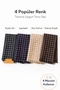 Plaid Linen-Look Cotton Square Shawl/Linen-Effect Cotton Scarf/Natural Textured Scarf - 3