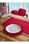 4-Piece Lovely Ruffled Linen Round Placemat / American Style Placemat - 2