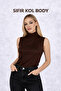 Women's Zero Sleeve High Neck Bodysuit - Brown