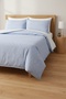 Solid Color Cotton Fabric Double Duvet Cover Set (Elastic Sheet)