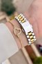 Gold Metallic Color Women's Wristwatch and Bracelet - 4