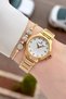 Gold Color 2 Years Warranty 30 mm Women's Wristwatch and Bracelet