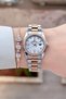 Bronze Metallic Color 2 Years Warranty 28 mm Women's Wristwatch and Bracelet - 2
