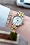Gold Color 30 mm Women's Wrist Watch and Bracelet - 2