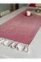 Mia Checkered Frilly Raw Linen Runner 50X150Cm - 5
