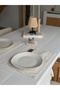 2-Piece Natural Raw Linen Spoon Rest Detailed American Serving Plate/Soup Plate - 2