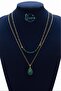 Special Design Original Natural Emerald Pendant Gold Steel Necklace Heart Drop - 4
