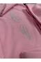 Women's Skeleton Hands Stone Printed 3 Thread Pink Hooded Hoodie Sweatshirt - 3