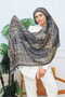 Retro Ethnic Pattern Cotton Shawl Anthracite Mustard (70X180Cm) - 2