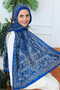 Retro Ethnic Pattern Cotton Shawl Indigo (70X180Cm) - 3