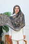 Retro Ethnic Pattern Cotton Shawl Anthracite Mustard (70X180Cm) - 3