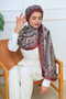 Retro Ethnic Pattern Cotton Viscose Shawl Burgundy Gray - 5