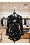 Women's Flounced Mini Shorts Patterned Stretch Fabric Viscose Dress - 6
