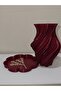 3D Printed Spiral Design Bioplastic Vase & Decorative Tray Set – Modern Home Accessory (Flowers Not Included) - 4