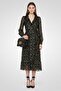 Women Textured Casual Midi Dress, Black