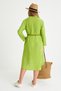 100% Cotton Woven Muslin Beach Shirt Dress with Judge Collar Belt Detail - 7