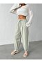 Women's Khaki Linen Textured Balloon Pants - 5