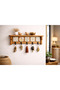 5-Hanging Natural Stone Decorated Wooden Wall Organizer – Entryway Key Holder, Kitchen and Bathroom Wall Shelf - 5