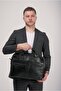 Black Genuine Leather Crossbody Laptop & Briefcase Bag 71469 - 2