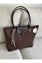 Charm Detailed Large Coffee Tote Bag W40 H30