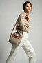 Neylo Zipper and Magnet Closure Parachute Fabric Cross Strap Handbag Black-Tan - 7