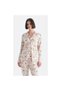 33526 Cotton Shirt Collar Front Buttoned Patterned Women's Pajama Set