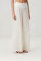 Wide Leg Women's Trousers Ecru - 2