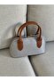 WOMEN'S FABRIC SHOULDER BAG WITH HOOK DETAIL AND LONG STRAP, WIDTH 28 CM, HEIGHT 14 CM. - 4