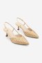 Women's Stiletto Pointed Toe Stoned Classic Heeled Shoes Boniva Gold - 6
