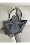 Charm Detailled Large Size Gray Tote Bag En40 Boy30 - 6