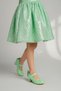 Green Color Heeled Butterfly Stylish Evening Shoes for Girls - 2