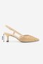 Women's Stiletto Pointed Toe Stoned Classic Heeled Shoes Boniva Gold - 3