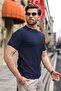 Men's Navy Blue Knitwear T-Shirt 5684 - 5