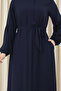 Tunic Dress Skirt Gathered Ferace Navy Blue - 4