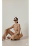 Women's Beige Finger Crossing Detailed Trendy Bottom-Top Knitwear Set - 3