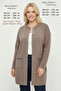 Knitwear Women's Plus Size Angora Soft Winter Mom Cardigan Wool Warm Self-Lined Dark Mink