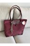 Charm Detailled Large Size Burgundy Tote Bag En40 Boy30