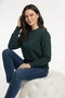 Women's Relax Fit Comfortable Cut Cotton Soft Textured Fleece Lined Crew Neck Sweatshirt - 2