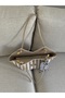 Scarf Detail Canvas Fabric Women's Shoulder Bag Uzn18 En42 - 4