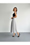 High Waist Pleated Buckle Detailed Slit Skirt - 5