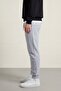 Men's Gray Back Pocket Label Detailed Elastic Leg Regular Fit Sweatpants - 2