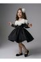 Girl's Black Evening Dress – Floral Collar Detail, Special Occasion and Birthday Dress